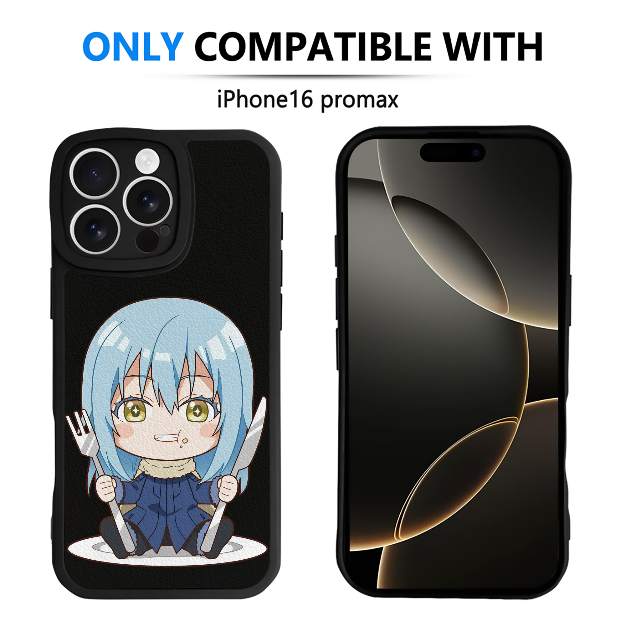 （画像用） 転スラ Regarding Reincarnated to Slime 【iPhone 16シリーズ対応】シリコンスマホケース（レザー調） 材質：シリコン